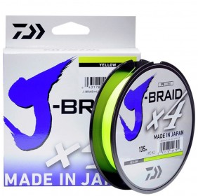 Леска плетеная Daiwa J-Braid x4 BRAID YELLOW 135м