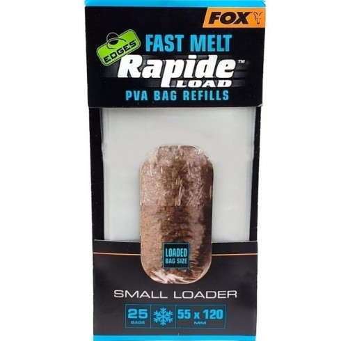ПАКЕТЫ ПВА БЫСТРОРАСТВОРИМЫЕ FOX EDGES RAPIDE LOAD PVA BAG REFILLS FAST MELT 25ШТ 55Х120ММ 