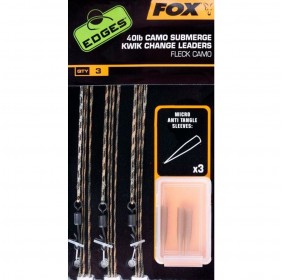 ГОТОВАЯ ОСНАСТКА С БЫСТРОСЪЕМНЫМ ВЕРТЛЮГОМ FOX EDGES CAMO SUBMERGE LEADERS KWIK CHANGE 40LB