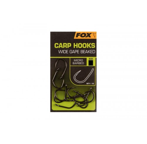 КРЮЧКИ FOX CARP HOOKS WIDE GAPE BEAKED 
