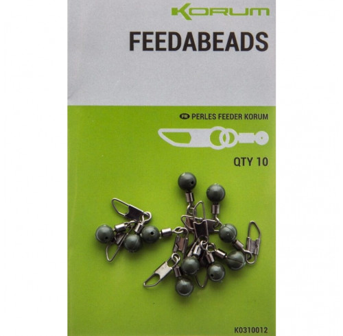 Вертлюги c застежкой для скользящей оснастки Korum FEEDABEADS