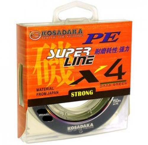 ЛЕСКА ПЛЕТЕНАЯ KOSADAKA SUPER PE X4 DARK GREEN  (ТЕМНО-ЗЕЛЕНАЯ)