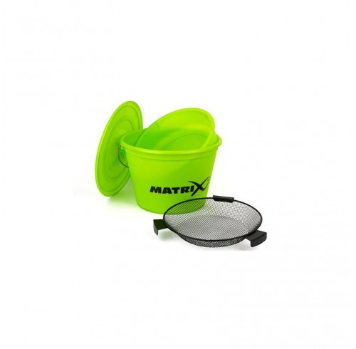 Набор Matrix ведро с крышкой, тазик и сито, цвет лайм, 20л