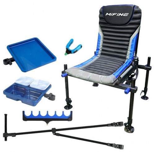 Кресло фидерное Mifine Vulcan 55090 с обвесом, D-36 мм
