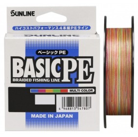 Шнур Sunline Basic PE HG 150m (Multicolor 5C) #0.8/0.153mm 12lb/6.0kg