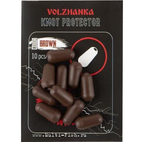 БУСИНА-ОТБОЙНИК VOLZHANKA KNOT PROTECTOR, ЦВЕТ BROWN 10ШТ.