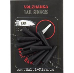 КОНУС VOLZHANKA TAIL RUBBERS, ЦВЕТ TRANS BLACK 10ШТ.