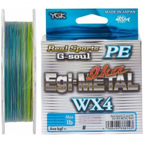 ЛЕСКА ПЛЕТЕНАЯ YGK G-SOUL EGI-METAL X4 BRAID MULTICOLOR 150М 