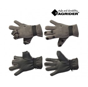 ПЕРЧАТКИ TAGRIDER 095-7 НЕОПРЕНОВЫЕ ФЛИС 3 ОТКИДНЫХ ПАЛЬЦА ТЕМНЫЙ ГРАФИТ